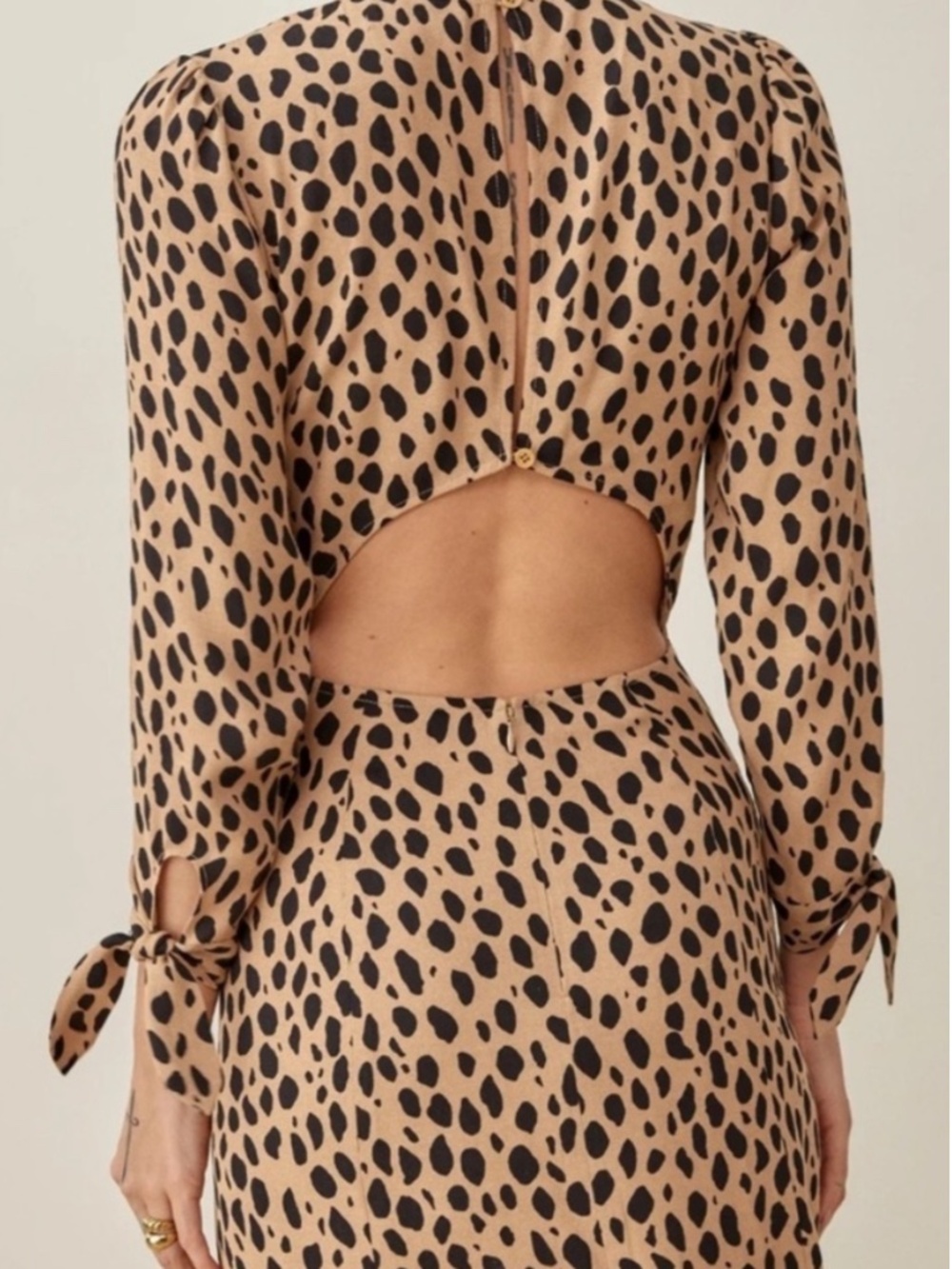 Reformation Animal Print Long Sleeve Mini Dress Size 0